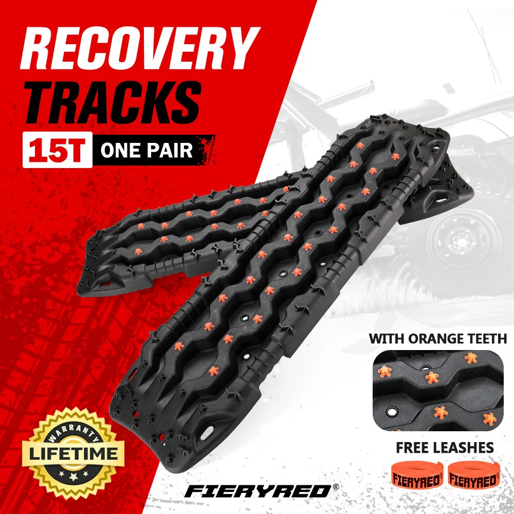 Fieryred Recovery Tracks /w Mounting Pins 15T Board 4WD Sand Track Snow Mud 4x4