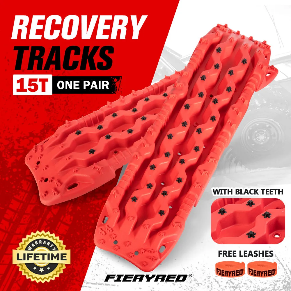 Fieryred Recovery Tracks /w Mounting Pins 15T Board 4WD Sand Track Snow Mud 4x4