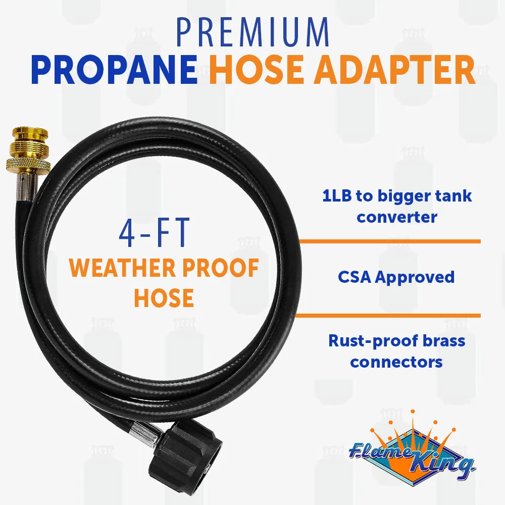 Flame King Propane Gas Hauler Kit 3lb Propane Tank, Adapter Hose and Insulated Protective Carry Case