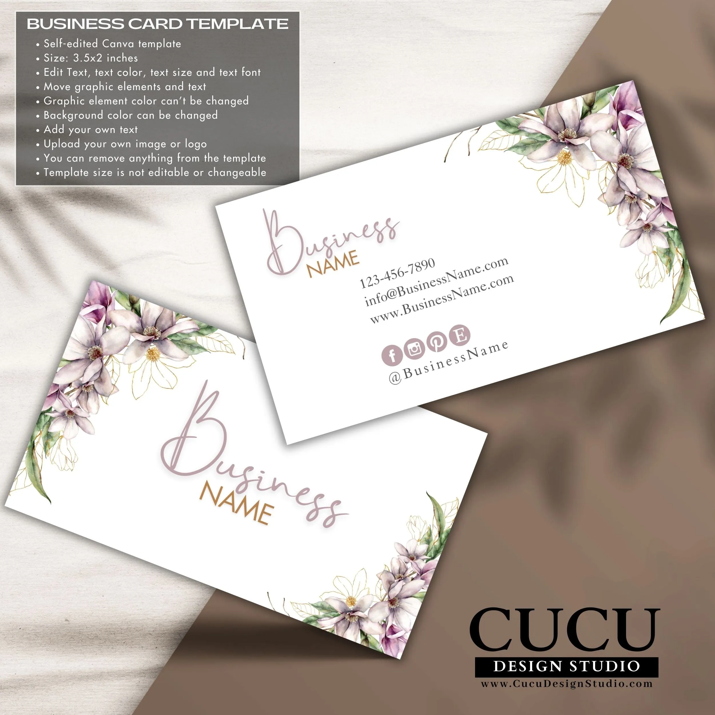 Floral Business Bundle | Price List | Business Card | Thank You Card | Stickers