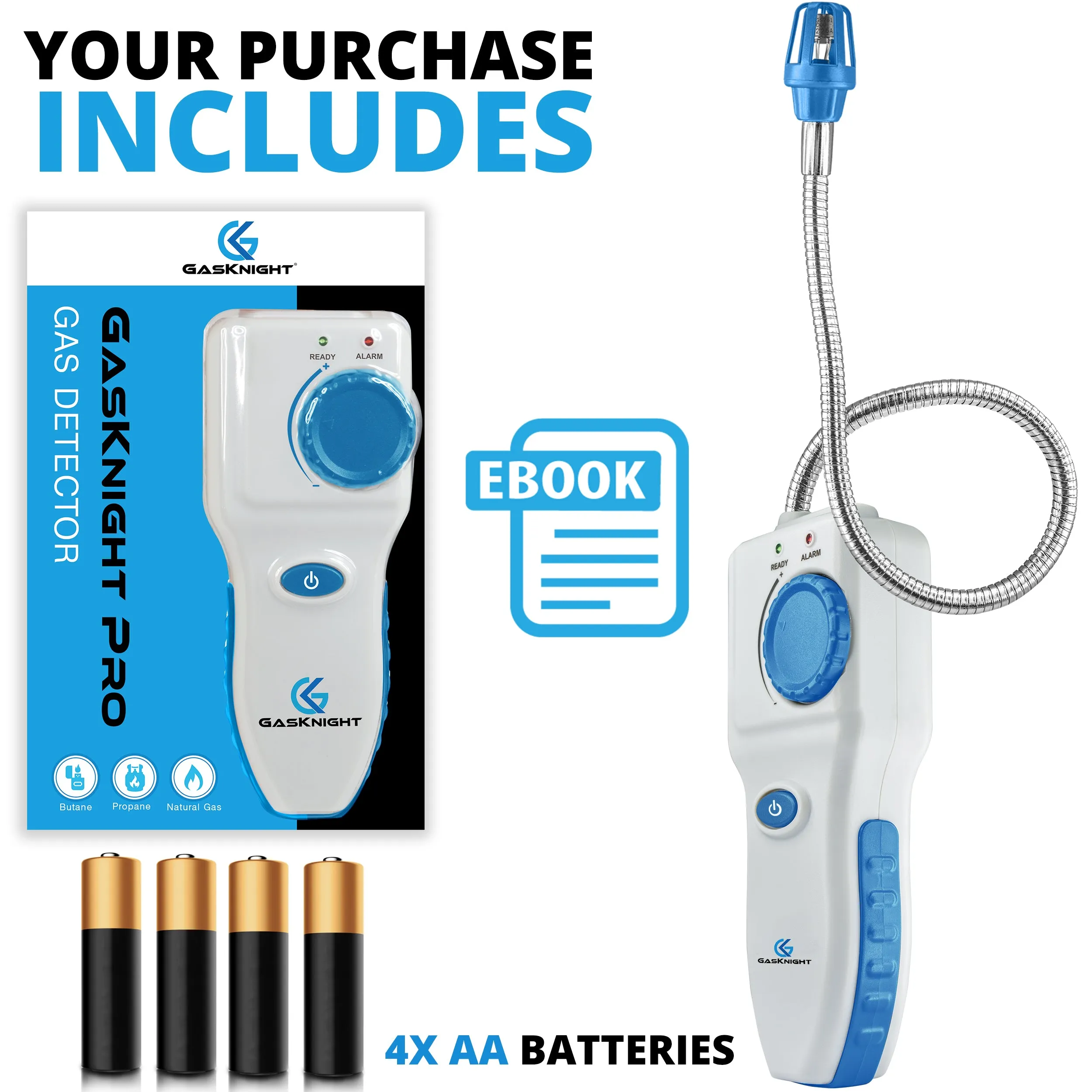 GASKNIGHT PRO Natural Gas Leak Detector for Home, Portable Propane Leak Detector