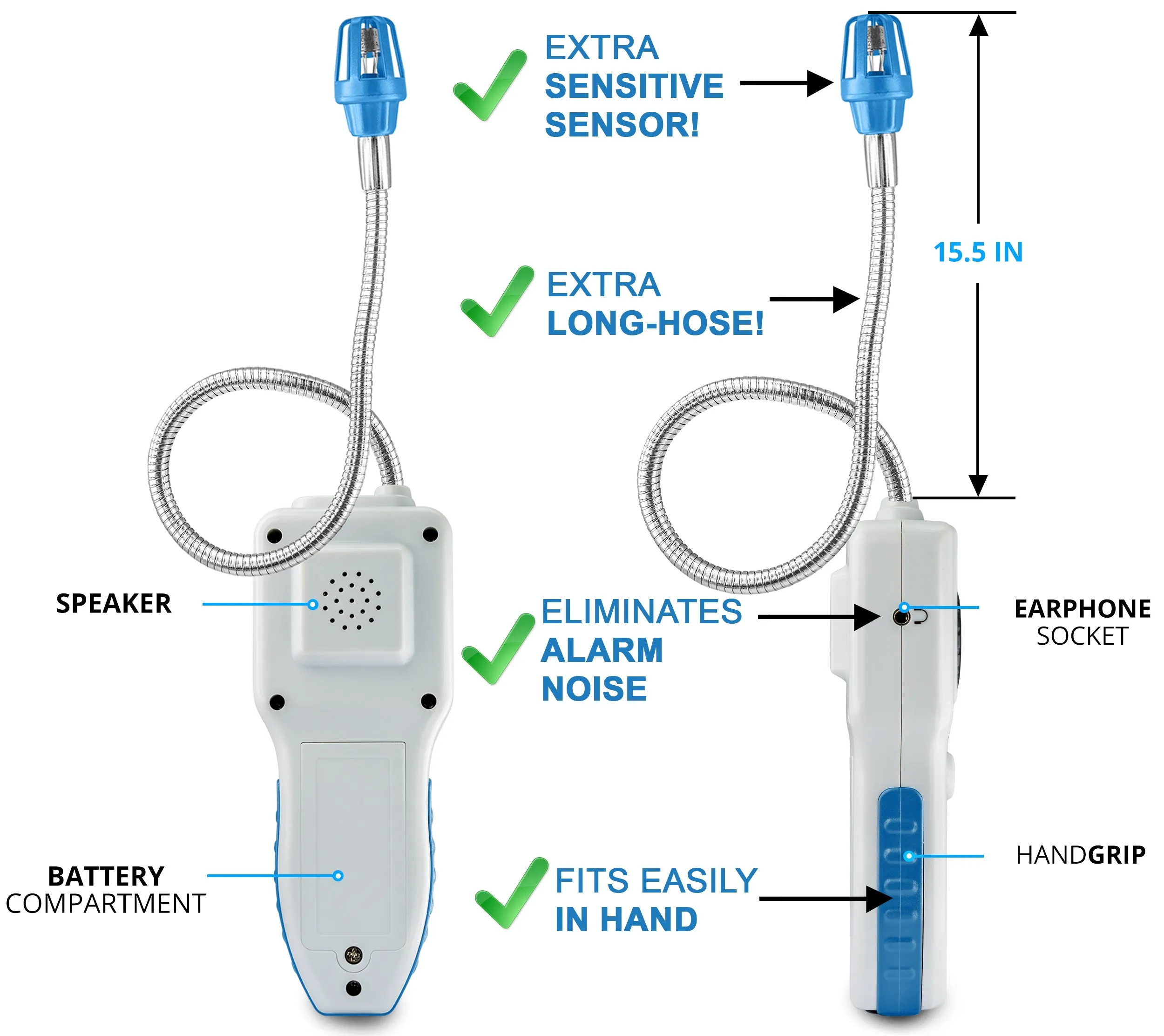 GASKNIGHT PRO Natural Gas Leak Detector for Home, Portable Propane Leak Detector