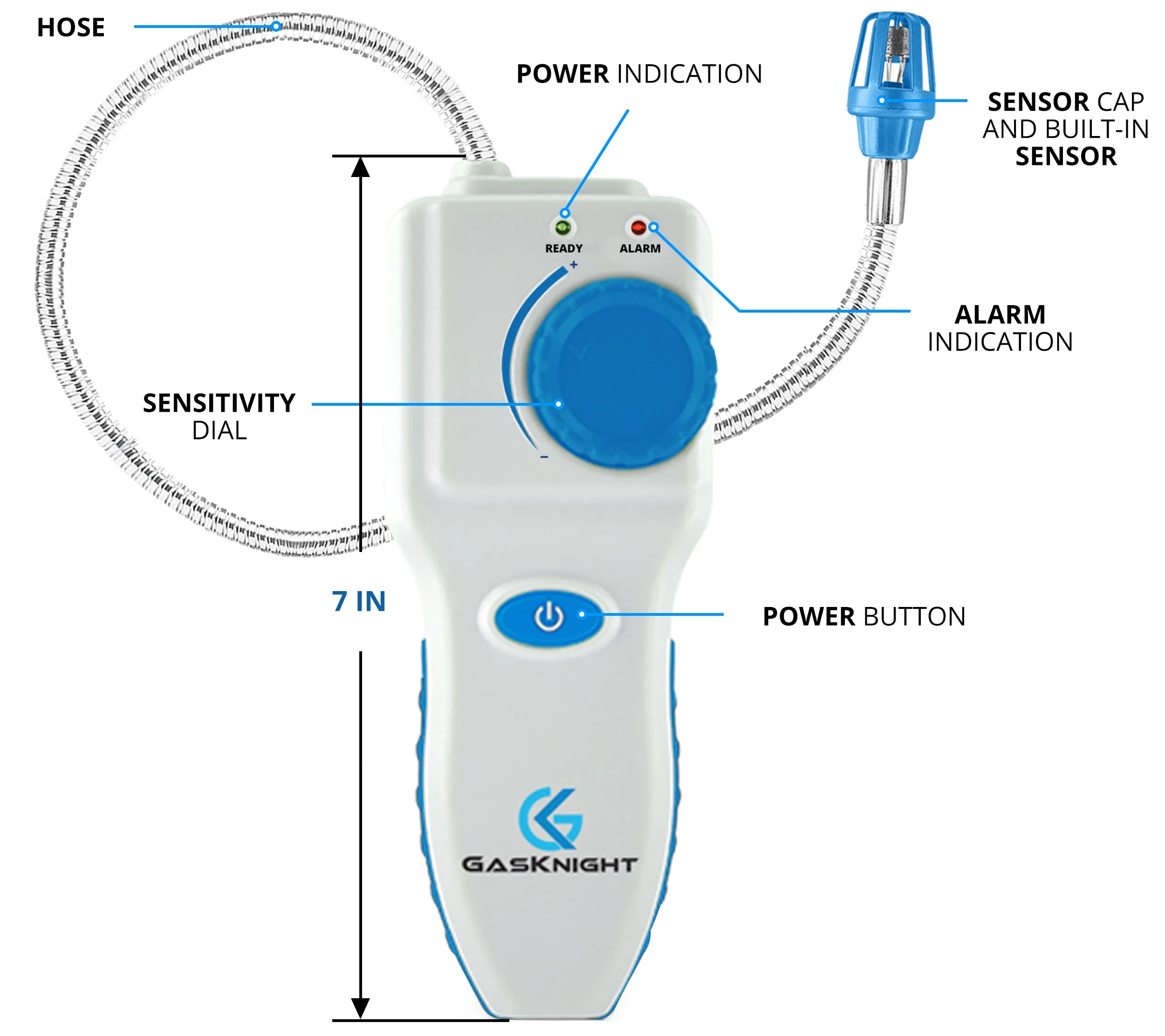 GASKNIGHT PRO Natural Gas Leak Detector for Home, Portable Propane Leak Detector