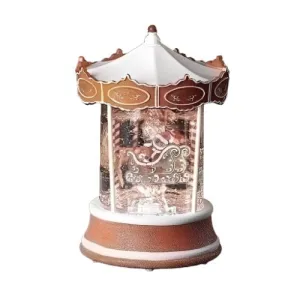 Gingerbread Carousel with LED and Perpetual Snow