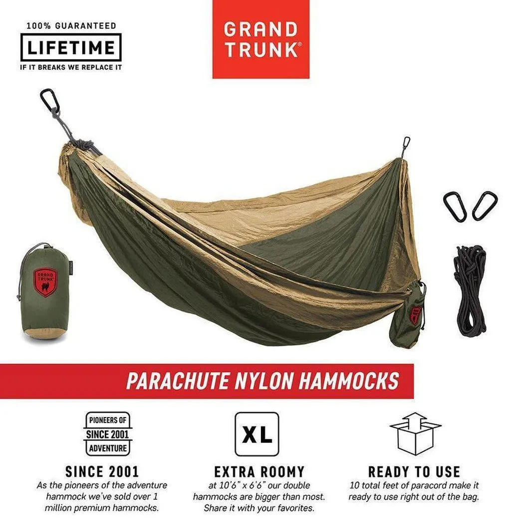 Grand Trunk Double Parachute Nylon Hammock with Straps