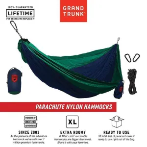 Grand Trunk Double Parachute Nylon Hammock with Straps