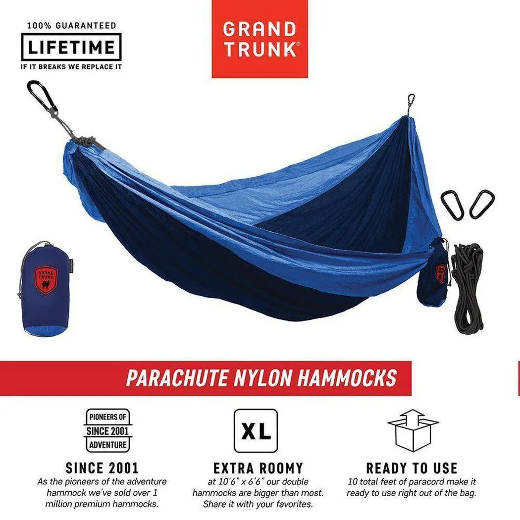 Grand Trunk Double Parachute Nylon Hammock with Straps
