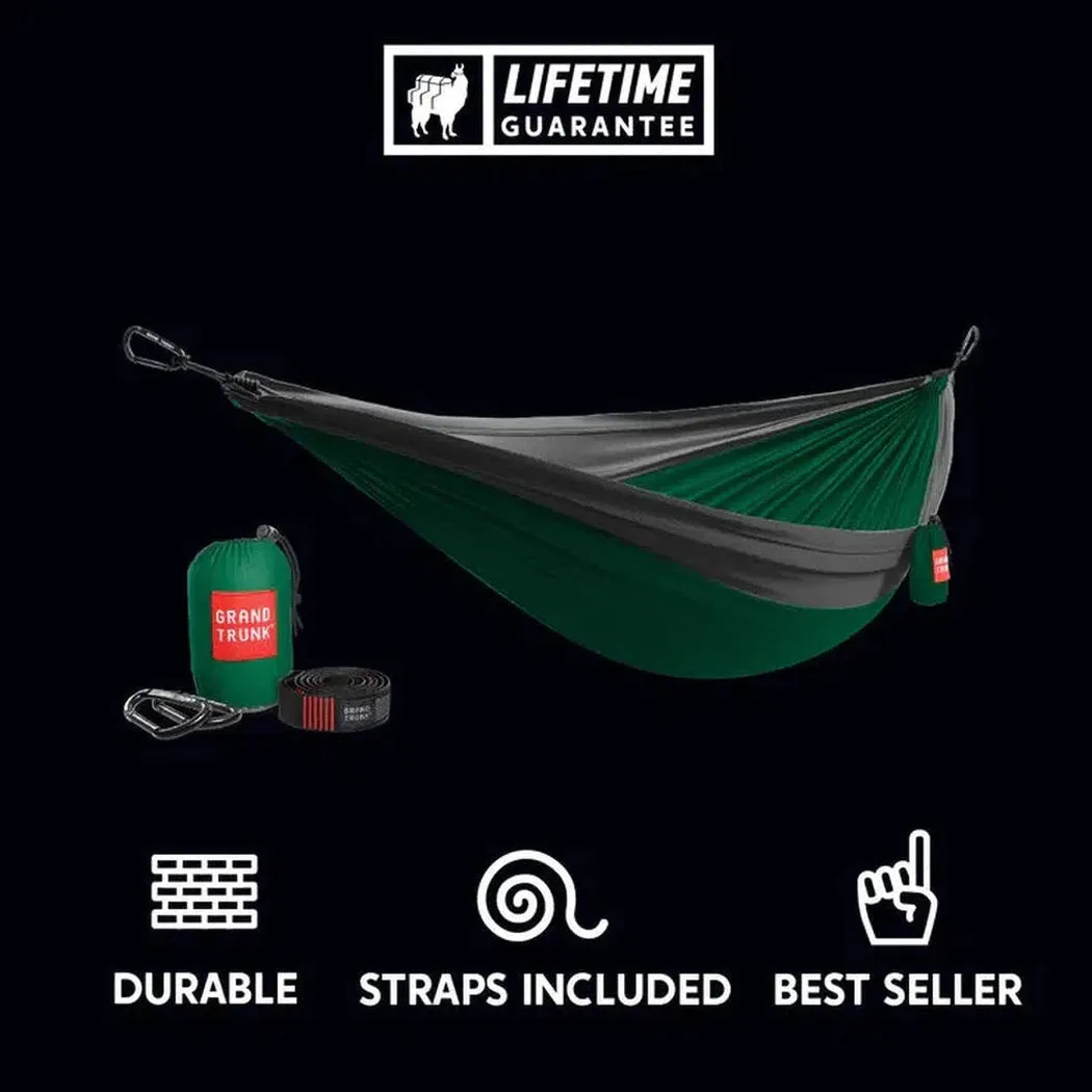 Grand Trunk Double Parachute Nylon Hammock with Straps