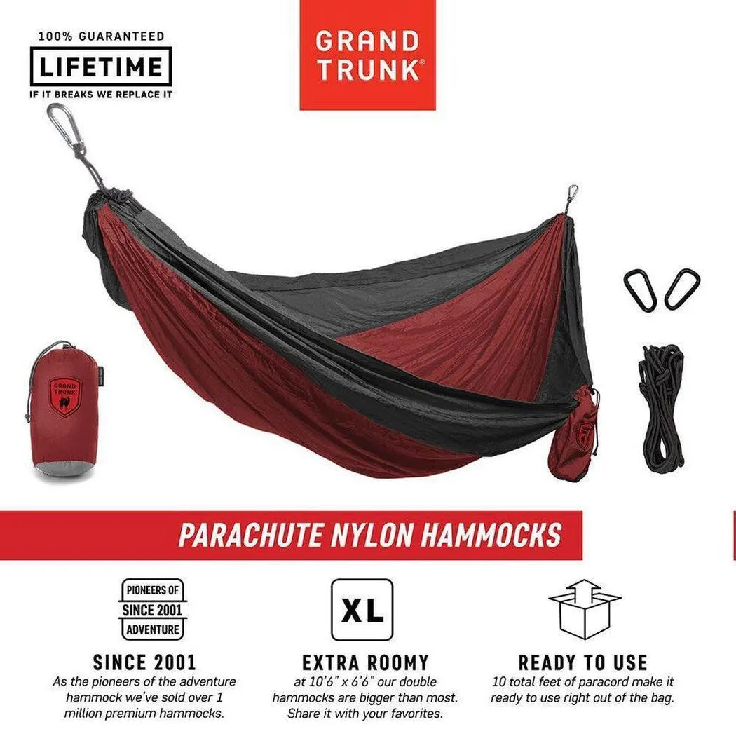 Grand Trunk Double Parachute Nylon Hammock with Straps