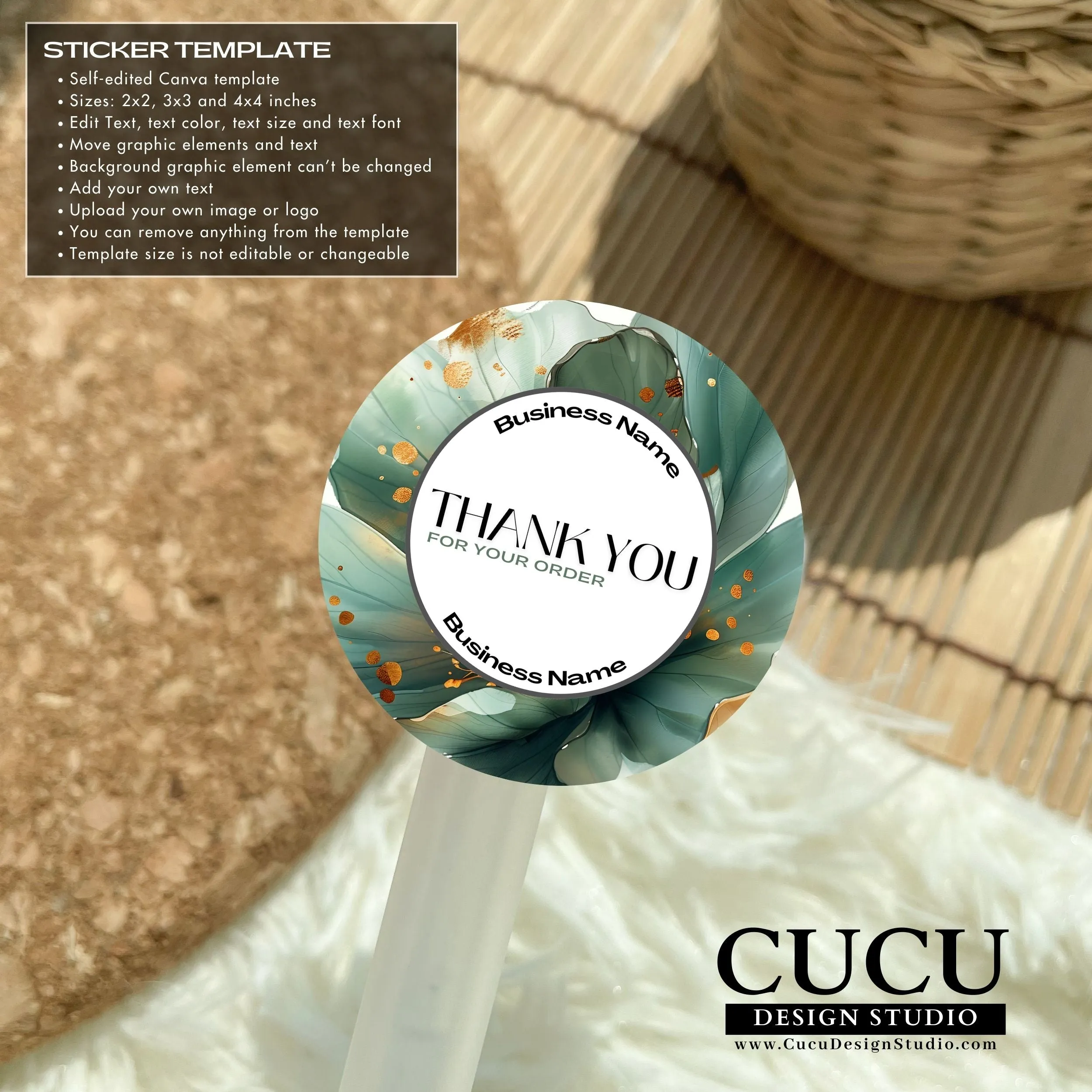 Green Flower Business Bundle | Price List | Business Card | Thank You Card