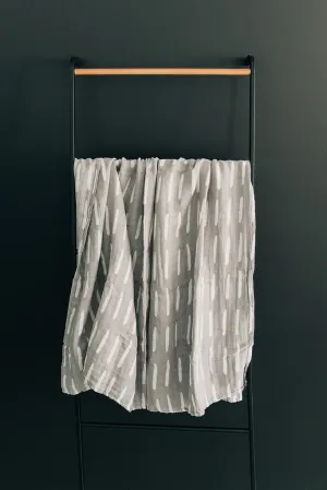Grey Dash Muslin Swaddle Blanket