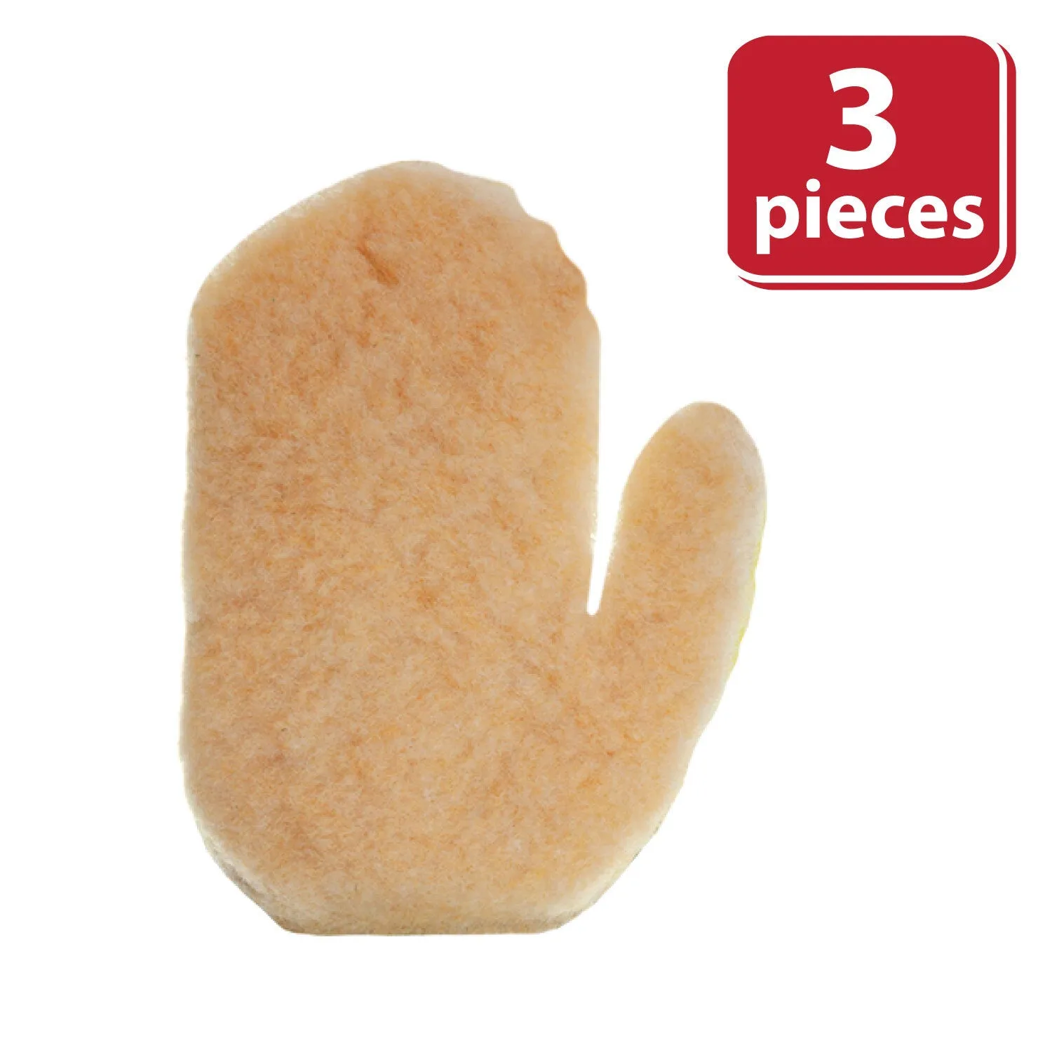 Kleen Mitt Polish Mitt Refill, Long-Pile Polyester For Buffering, OSFM (Pack of 3)