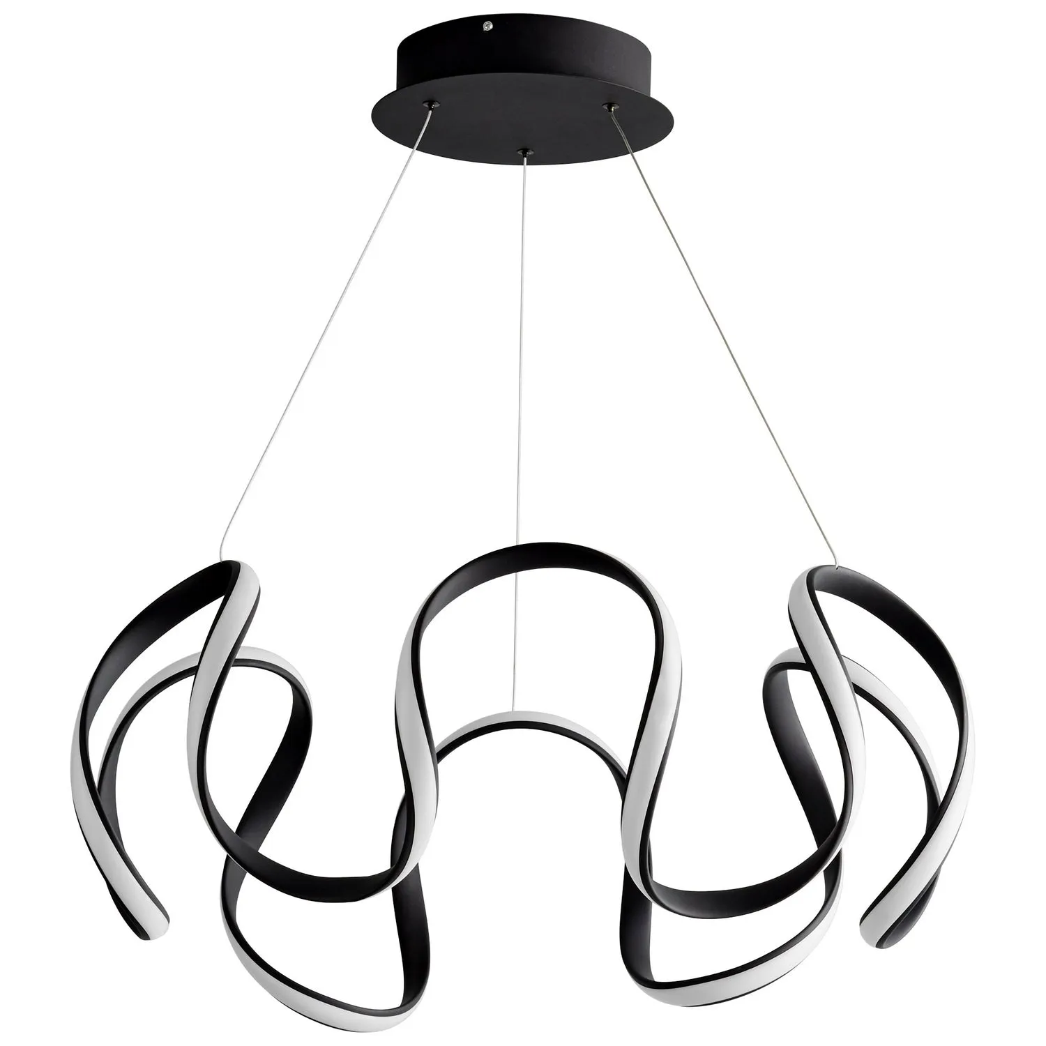 LED Ceiling Mount from the Cirro Collection in Black Finish by Oxygen