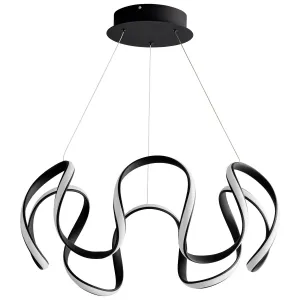 LED Ceiling Mount from the Cirro Collection in Black Finish by Oxygen
