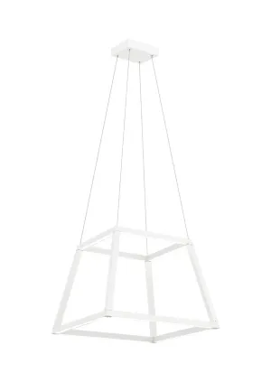 LED Chandelier from the Carlington Collection in Matte White Finish by Matteo Lighting