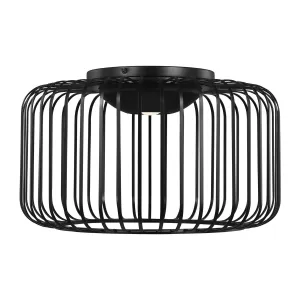 LED Flush Mount from the Kai Collection in Nightshade Black Finish by Visual Comfort Modern
