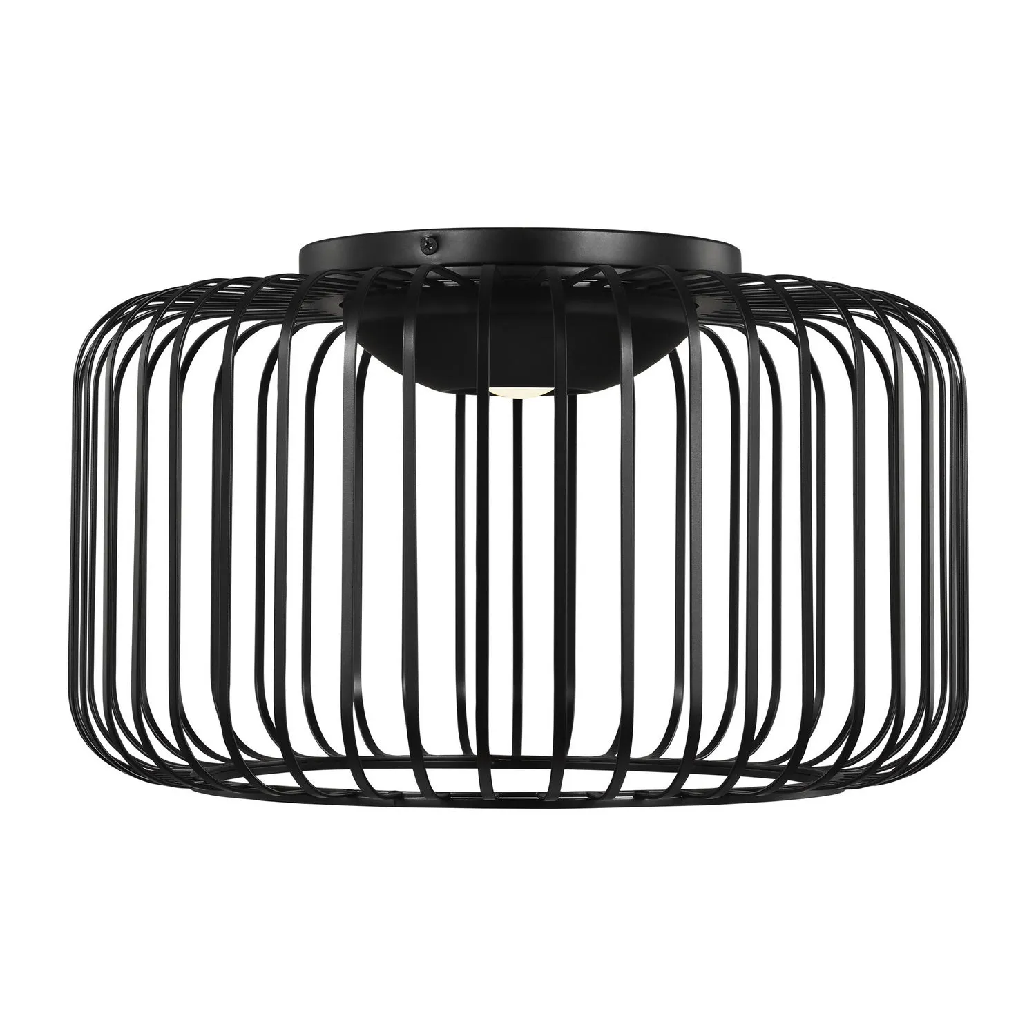 LED Flush Mount from the Kai Collection in Nightshade Black Finish by Visual Comfort Modern