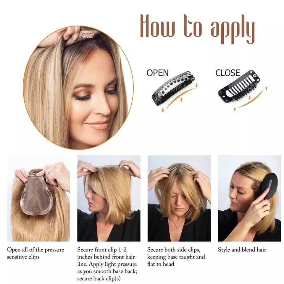 Luxury Silk Base Ash Blonde Balayage Straight With Clip In Human Hair Topper Glueless Wig Women 150% Virgin Cuticle Remy Hairpieces Toupee