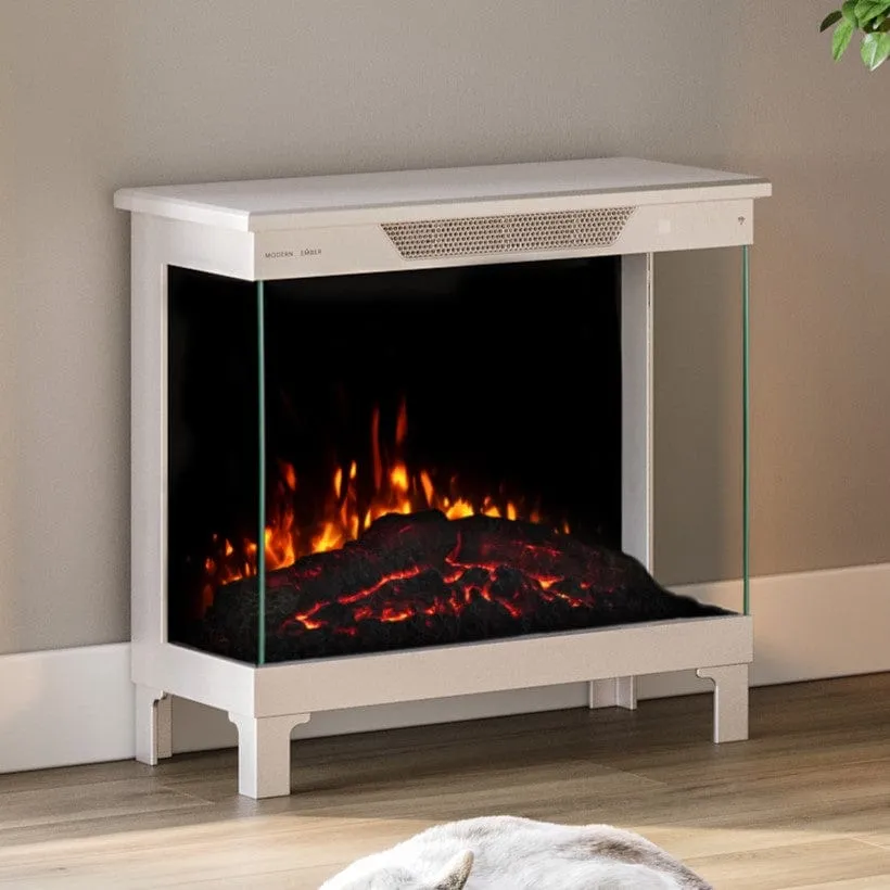 Modern Ember Smart 3-Sided Taupe Mist Electric Fireplace Stove Heater