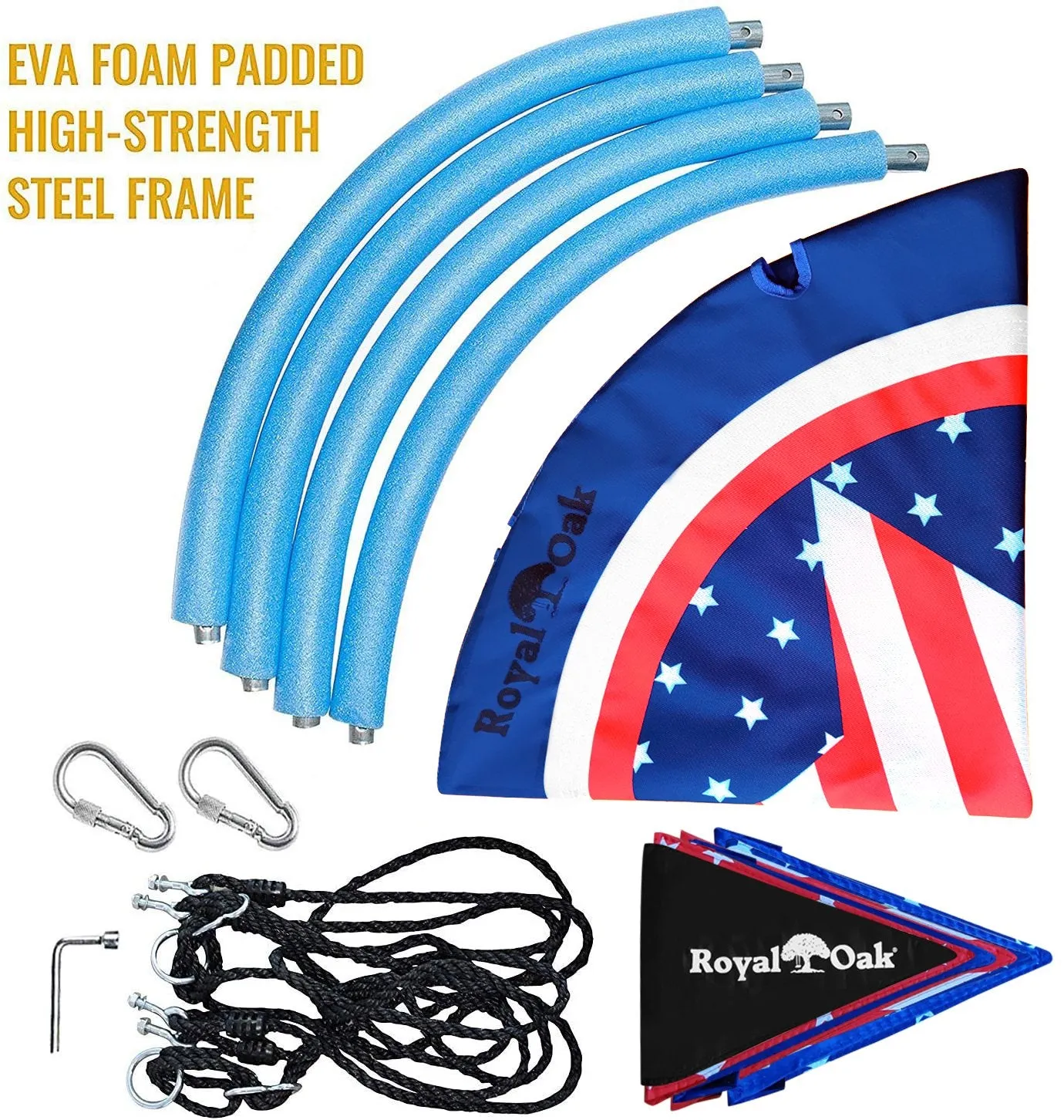 New Release! Giant American Flag Saucer Swing with Bonus Carabiners and Flags