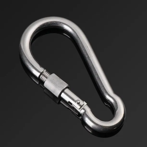 Pair Of 50Mm Stainless Steel Carabiner Spring Hook Sd-30780