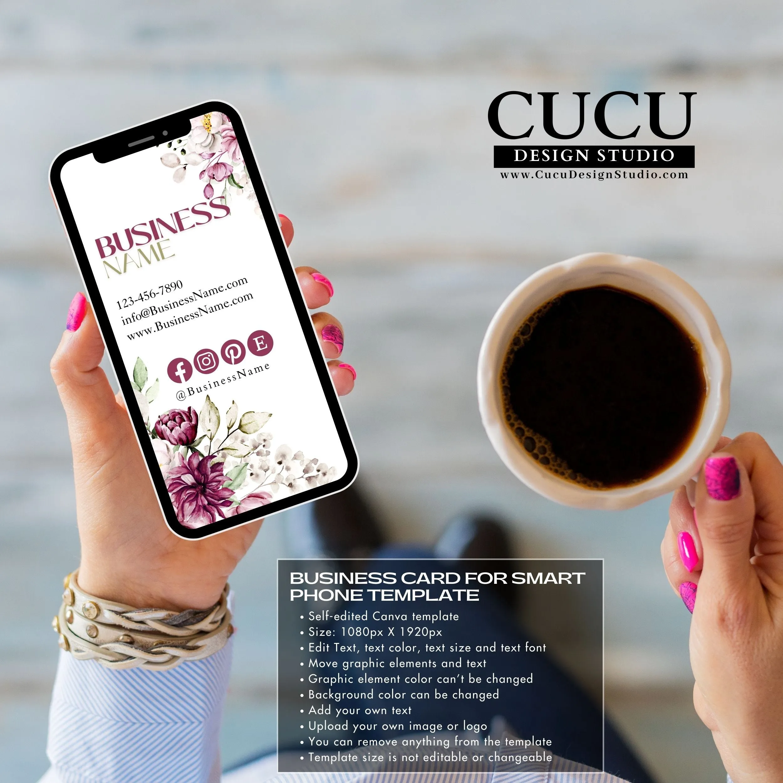 Pink Floral Business Bundle | Price List | Business Card | Thank You Card | Stickers