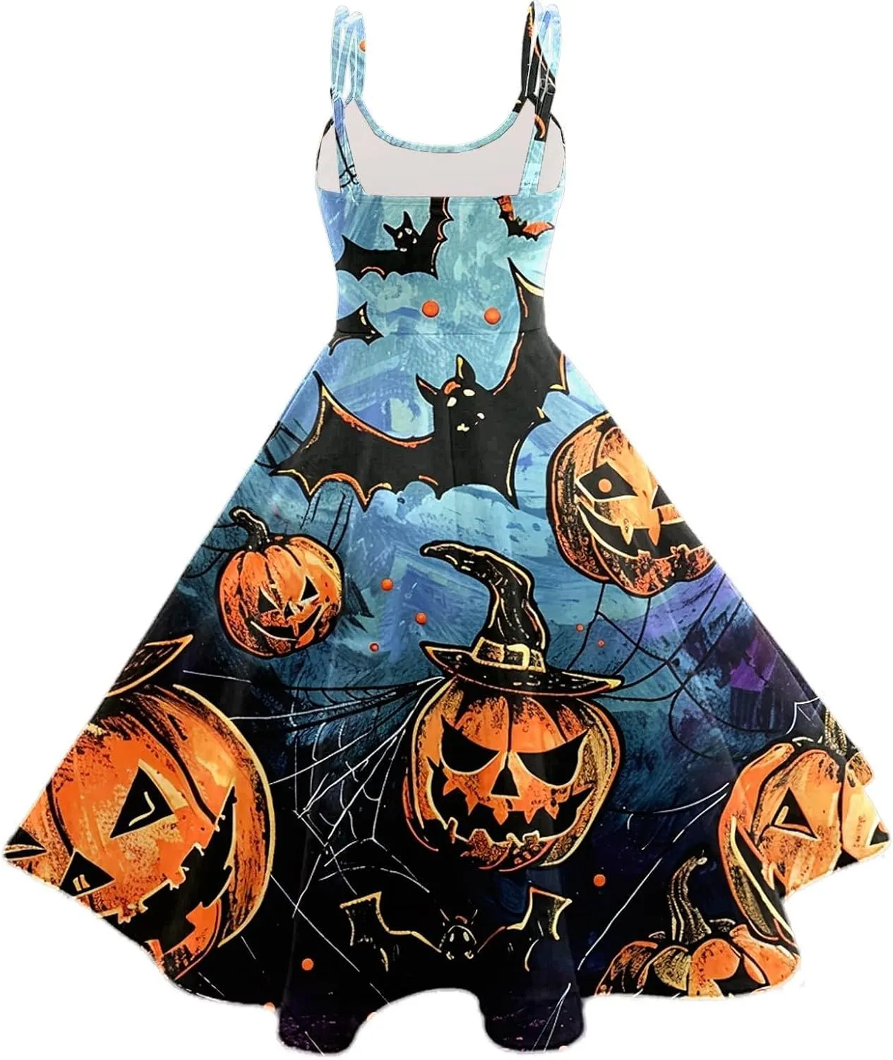 Plus Size Halloween Dress 2024 Sling Bloody Dresses V Neck Spaghetti Strap Flowy Dresses A Line Swing Party Dress