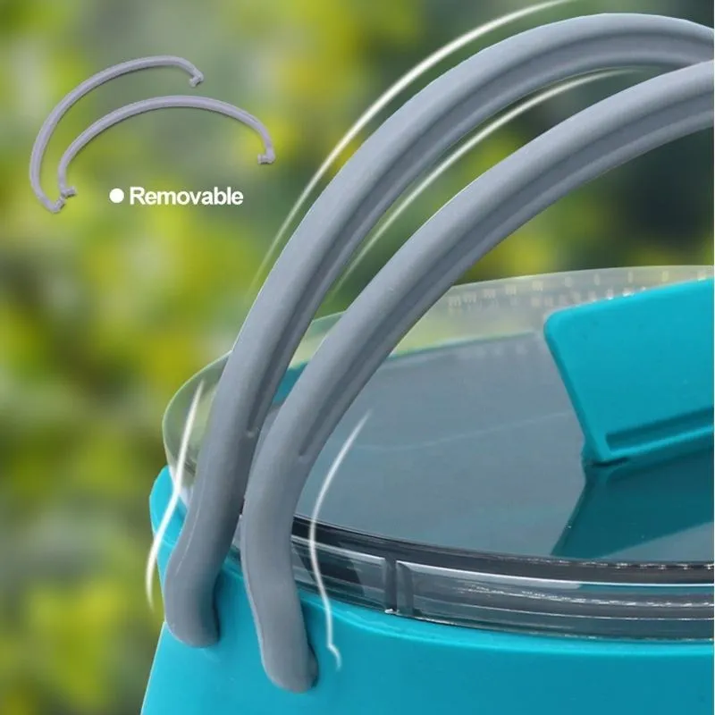 Portable camping kettle cookware set collapsible silicone kettle 1L(Bulk 3 Sets)