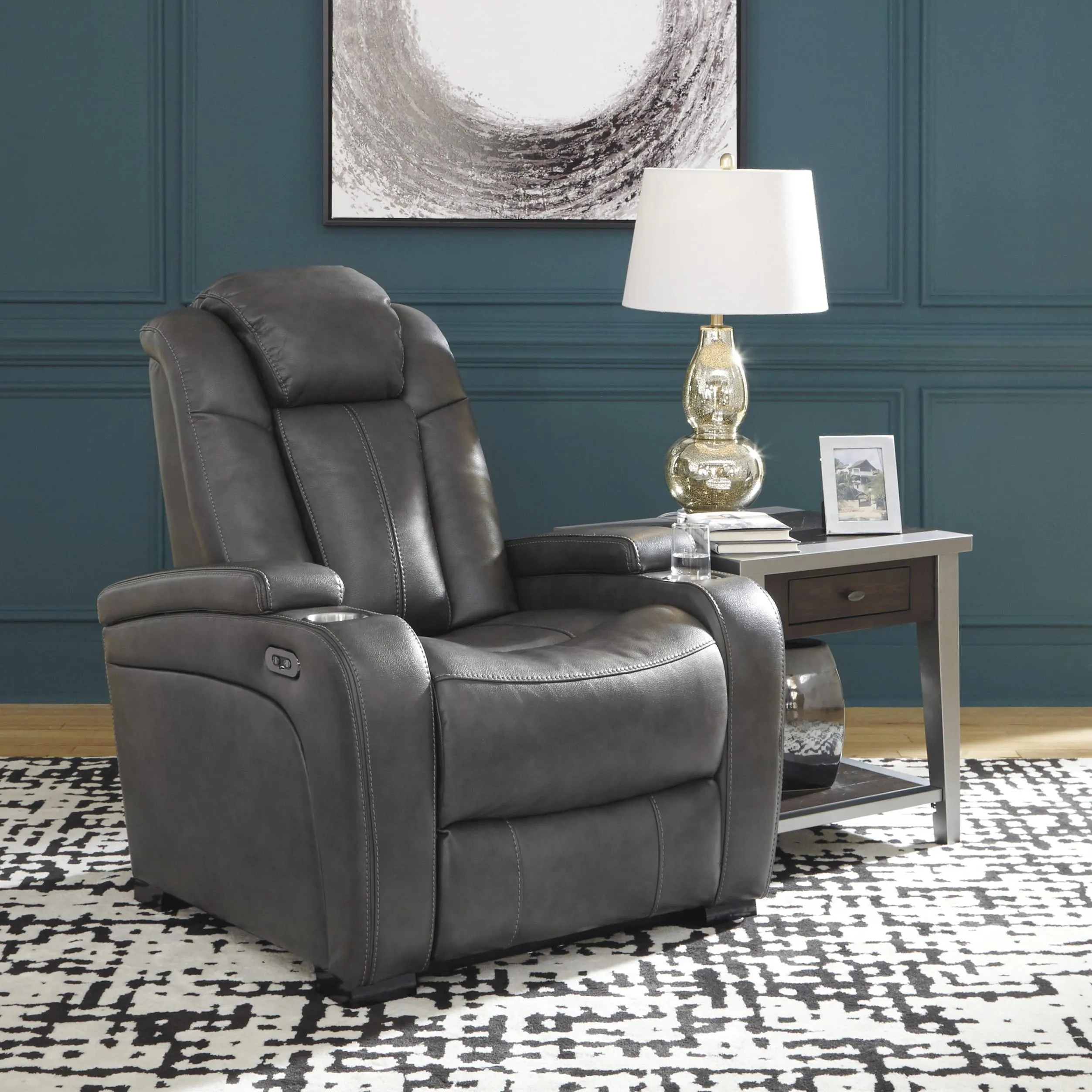 Signature Design by Ashley Turbulance Power Leather Look Recliner 8500113C