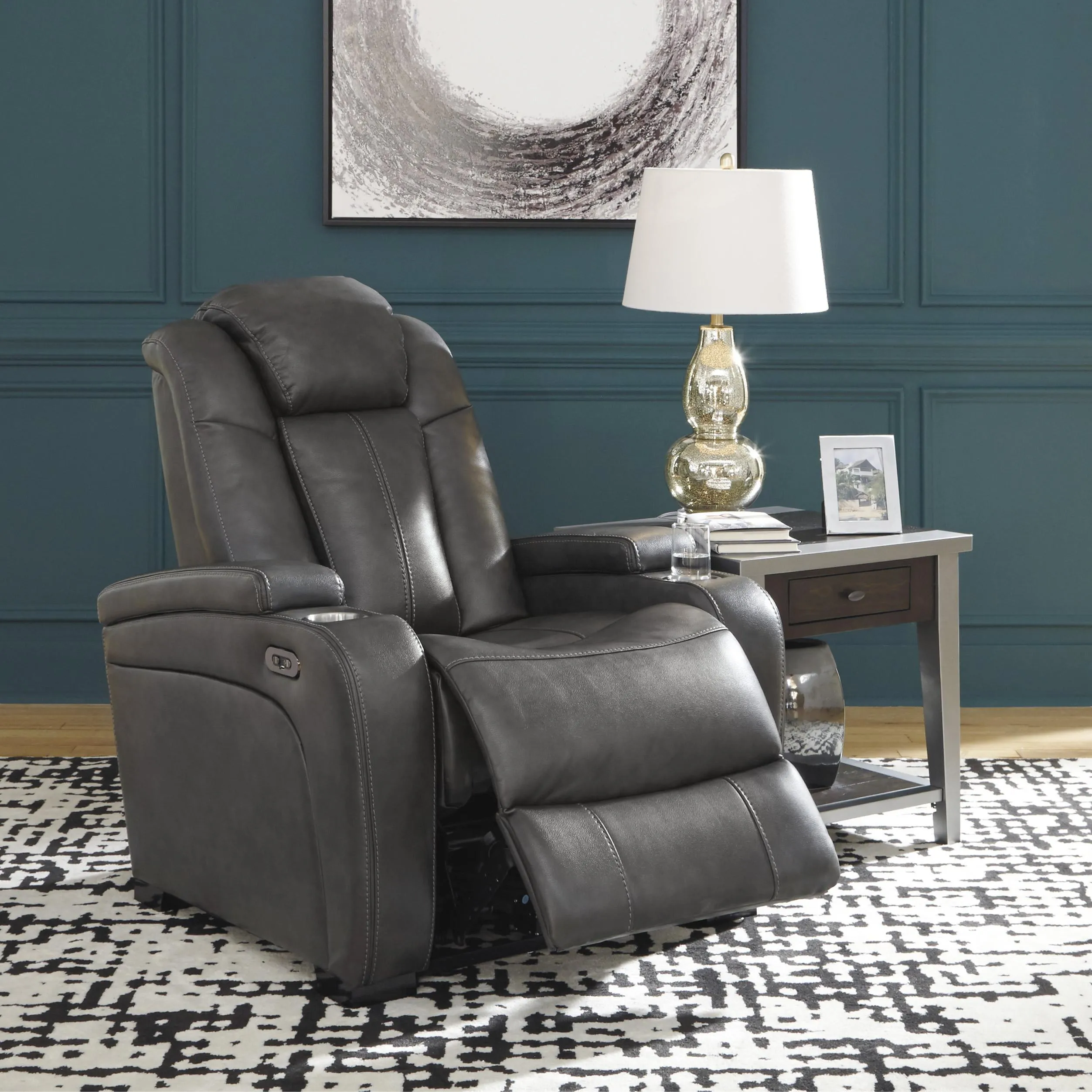 Signature Design by Ashley Turbulance Power Leather Look Recliner 8500113C