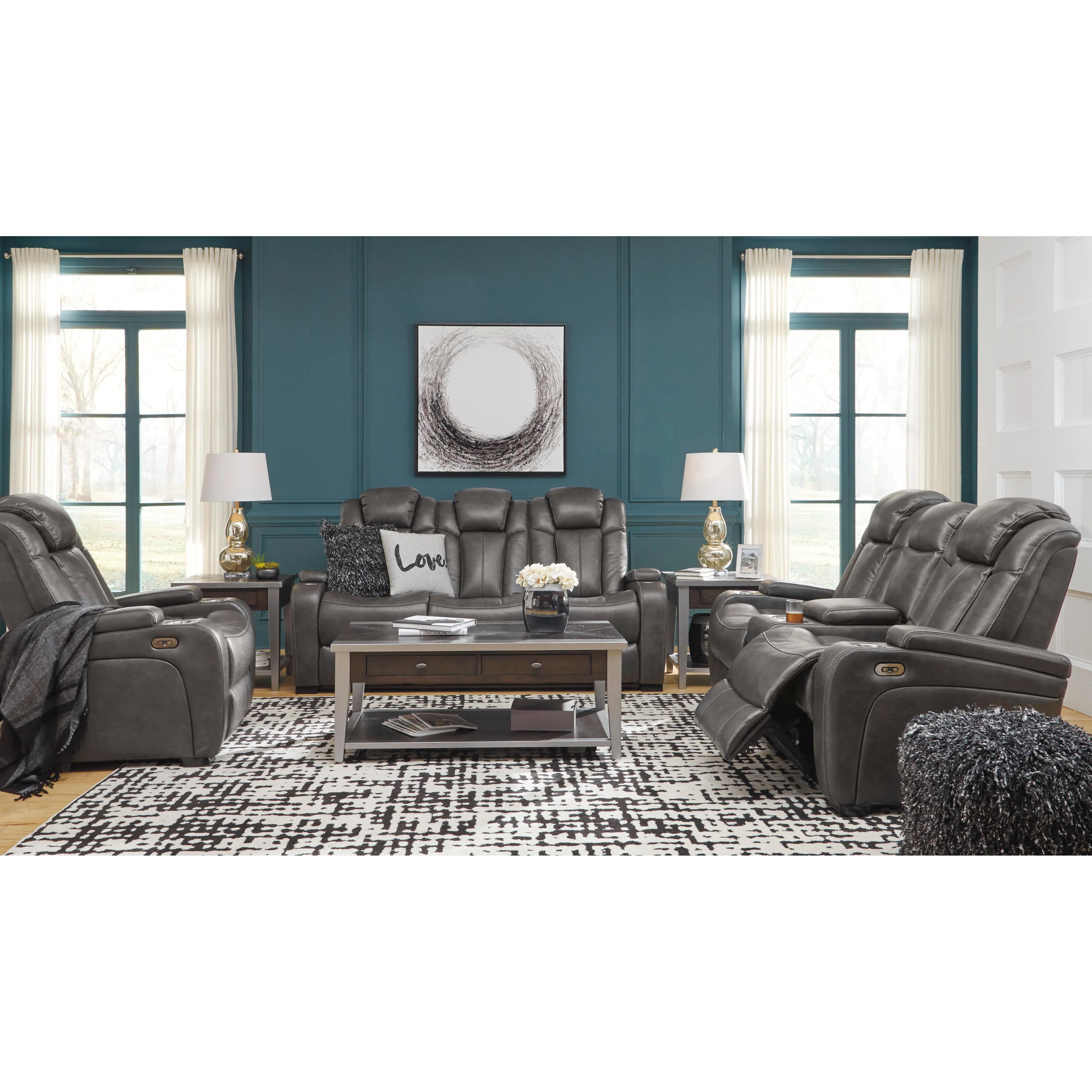 Signature Design by Ashley Turbulance Power Leather Look Recliner 8500113C