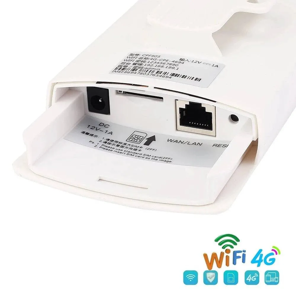 Solar Panel Powered Outdoor 4G LTE CPE Router Kit CAT4 2.4G Wifi Waterproof 3G 4G SIM Card Solar Router System