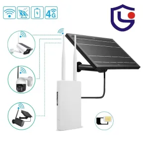 Solar Panel Powered Outdoor 4G LTE CPE Router Kit CAT4 2.4G Wifi Waterproof 3G 4G SIM Card Solar Router System
