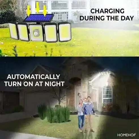 Solar Sensor Lights With Motion Sensor Lamp For Home Outdoor Garden (Waterproof, Cool White, Renewed)