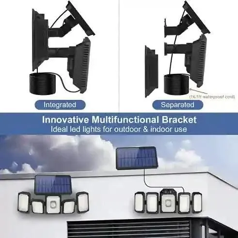 Solar Sensor Lights With Motion Sensor Lamp For Home Outdoor Garden (Waterproof, Cool White, Renewed)