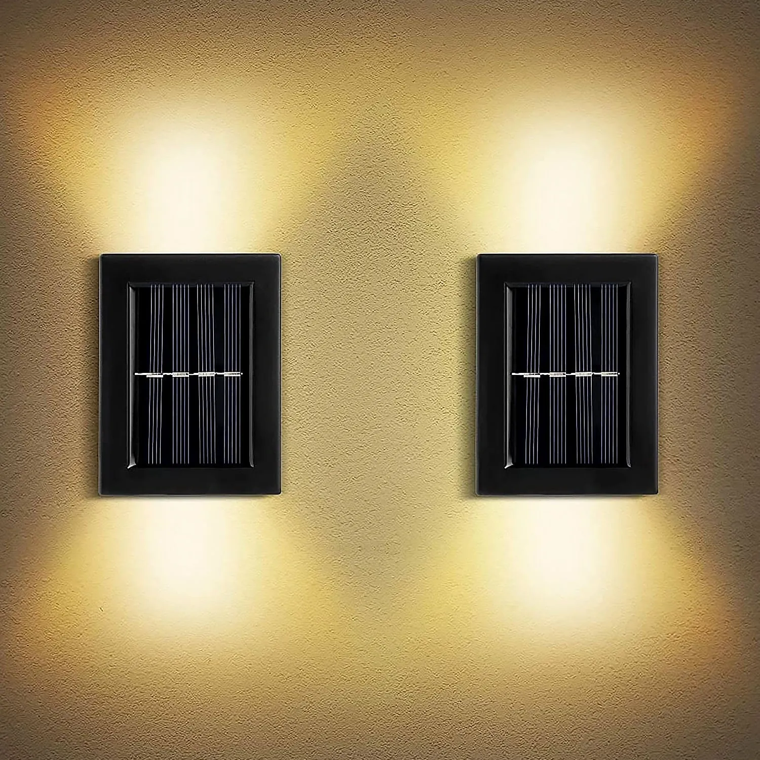 Solar Wall Lights Small Fence Lights Solar Powered Up Down LED Porch Light Garden Lights Outdoor Solar Landscape Lights WaterProof Light (1 Pc)