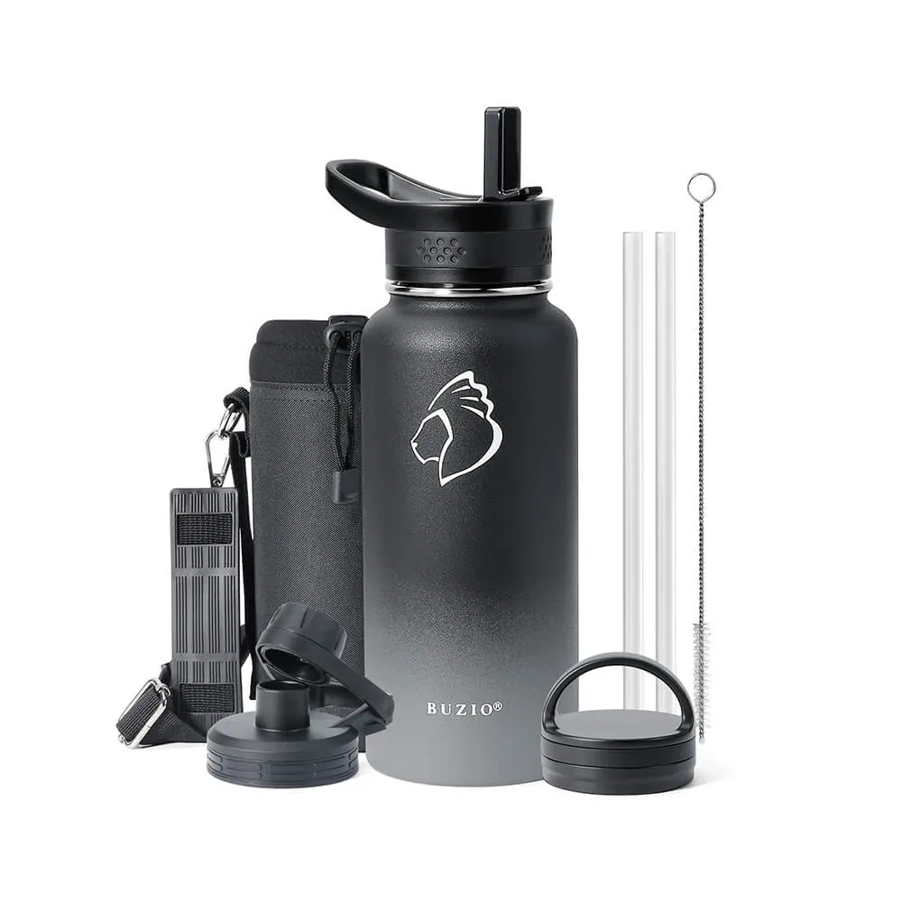 Stainless Steel Water Bottle with 3 Lid | 32oz | Shadow