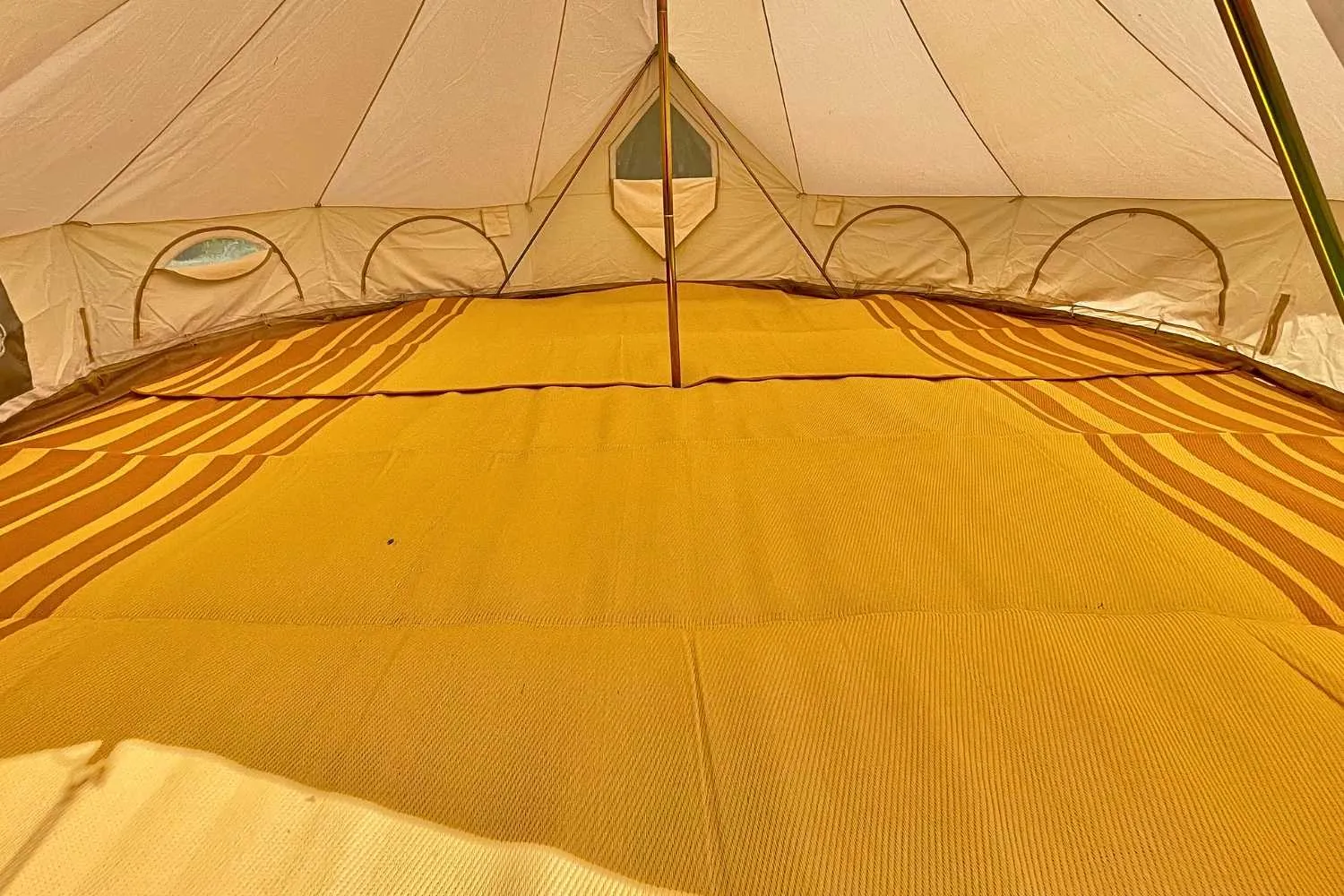 Striped Bell Tent Floor Matting | Citrus Tones | 16' (5M)