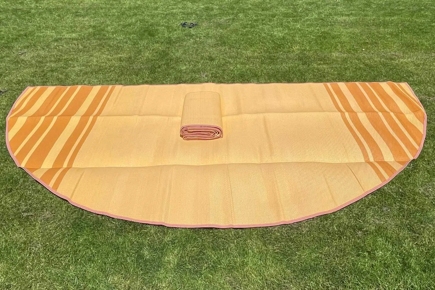 Striped Bell Tent Floor Matting | Citrus Tones | 16' (5M)