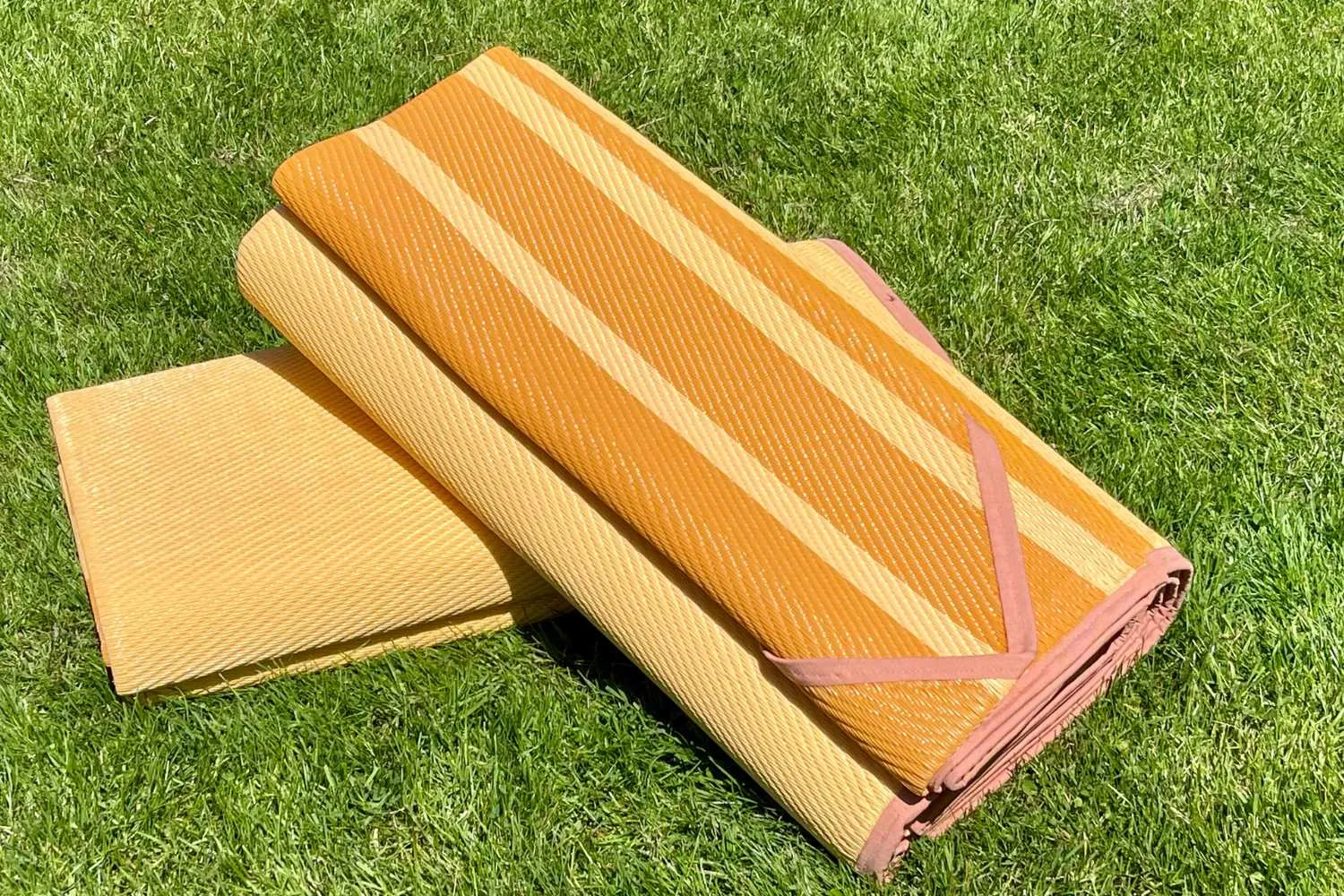 Striped Bell Tent Floor Matting | Citrus Tones | 16' (5M)