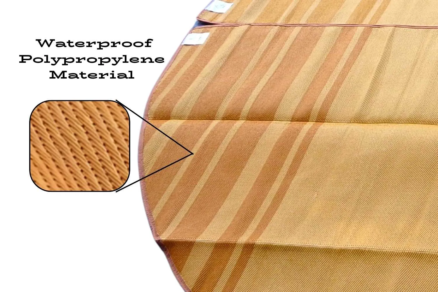 Striped Bell Tent Floor Matting | Citrus Tones | 16' (5M)