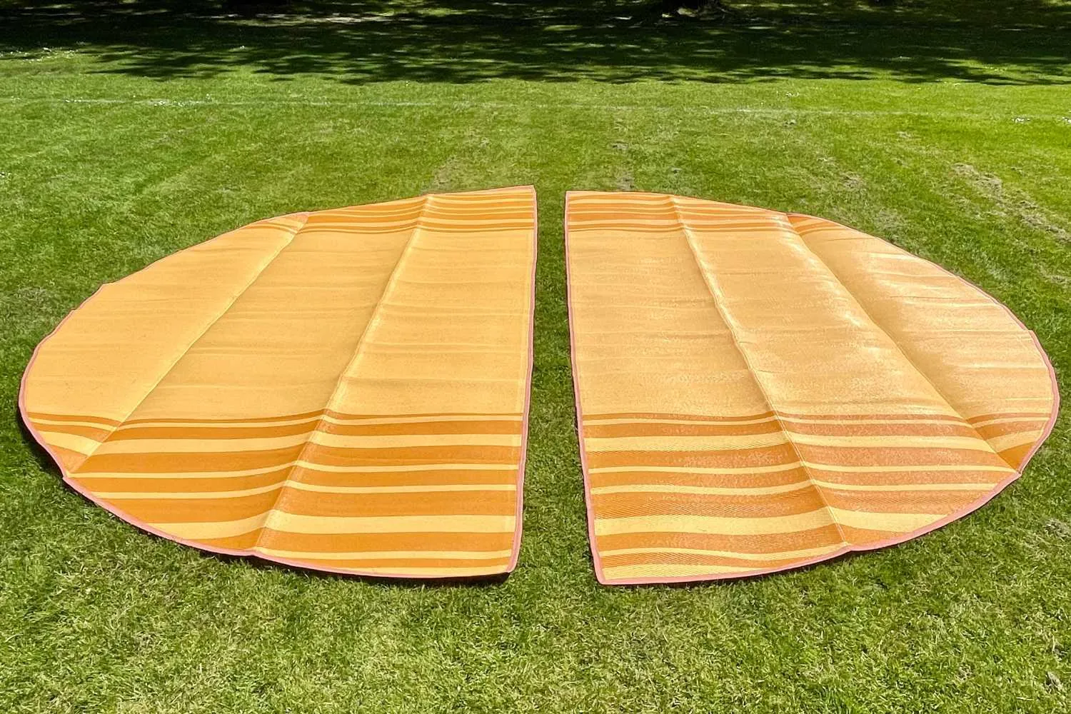 Striped Bell Tent Floor Matting | Citrus Tones | 16' (5M)