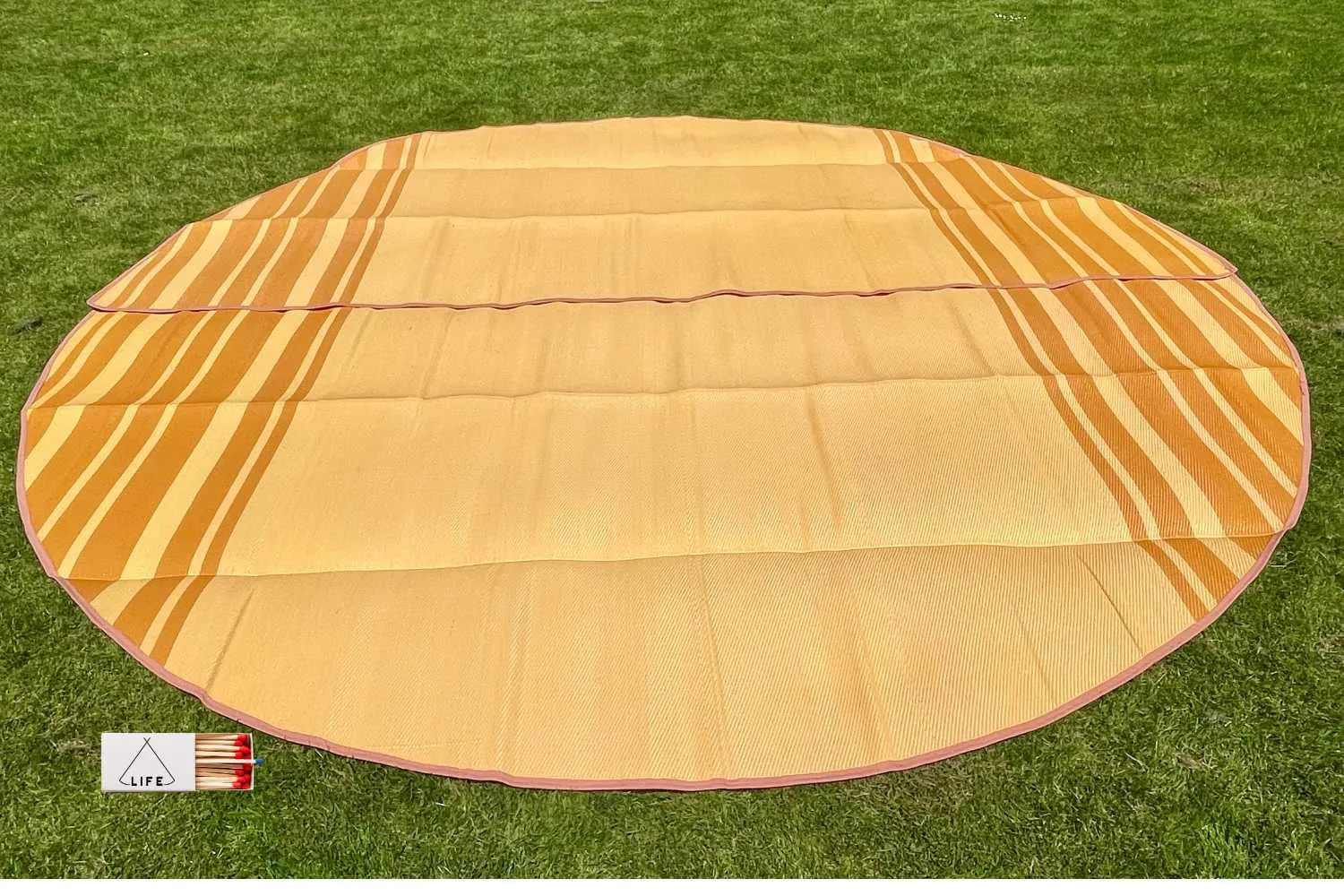 Striped Bell Tent Floor Matting | Citrus Tones | 16' (5M)