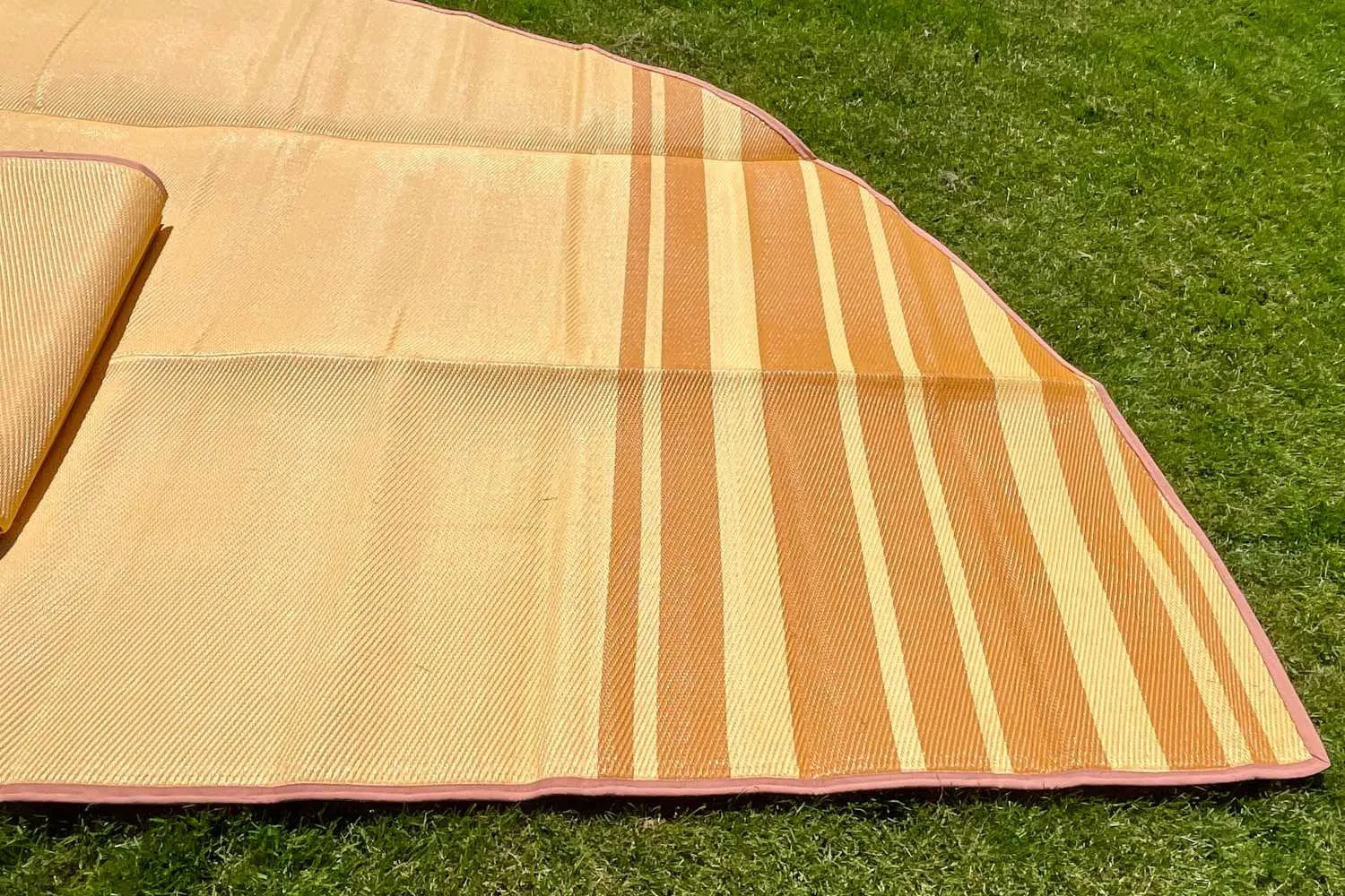 Striped Bell Tent Floor Matting | Citrus Tones | 16' (5M)