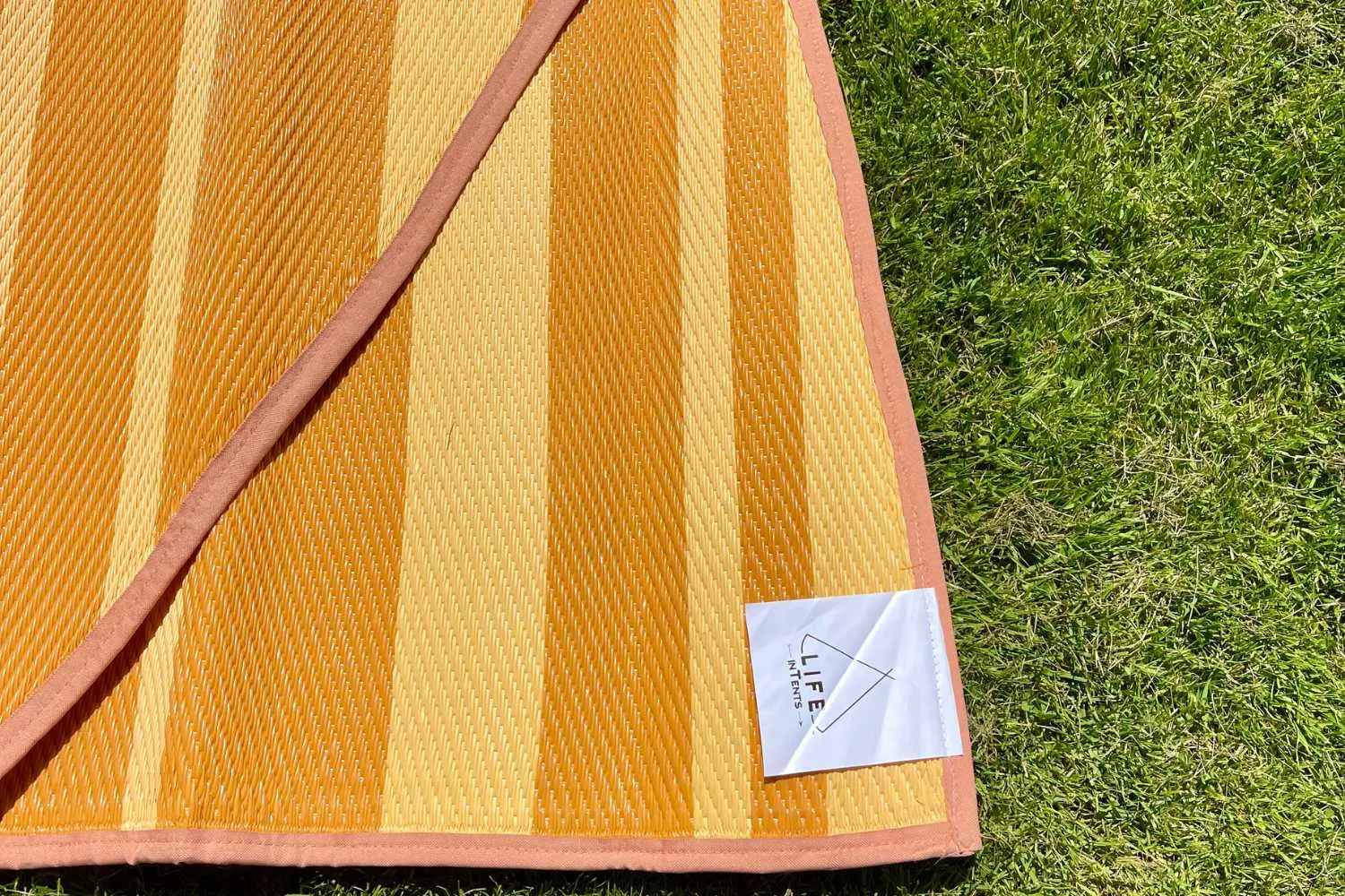 Striped Bell Tent Floor Matting | Citrus Tones | 16' (5M)
