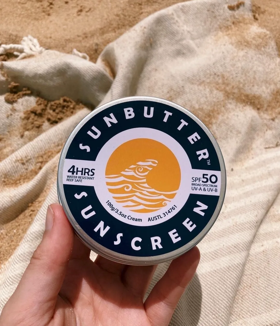 SunButter Water Resistant Reef Safe Sunscreen SPF50 -100g