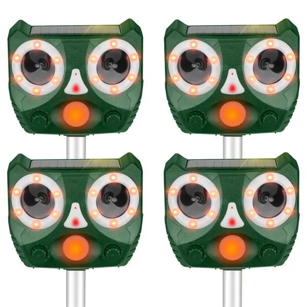 Ultrasonic Animal Repeller Outdoor, Solar Powered Squirrels Repeller Waterproof Deer Repeller for RatsDog, Cat, Squirrels, Bird, Rabbit, Deer, Raccoon Farm Yard Garden