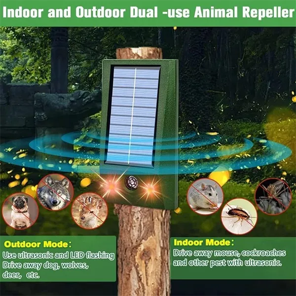 Ultrasonic Mice Repeller Outdoor LED Red and White Flashing Bird Repeller Ultrasonic Dog Repeller Cat Repeller
