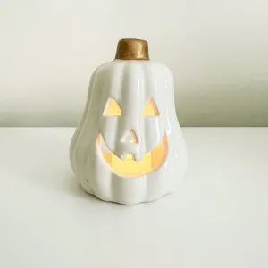 White Pumpkin Votive Lantern
