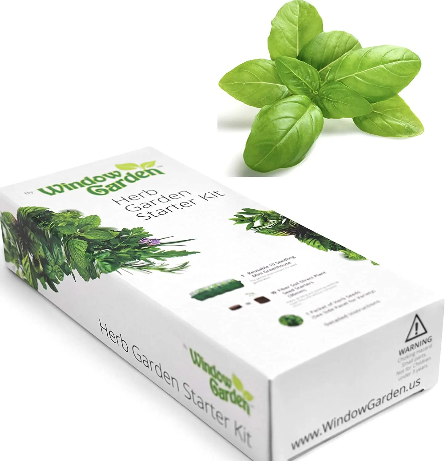 Window Garden - Basil Herb Kit - Grow Your Own Food. Germinate Seeds on Your Windowsill